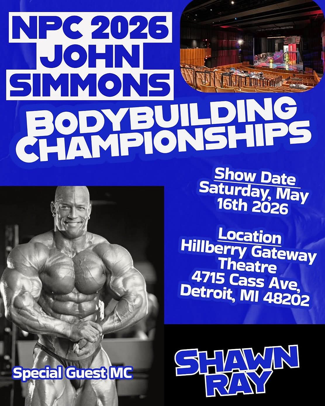 NPC 2026 John Simmons Bodybuilding Championship Poster
